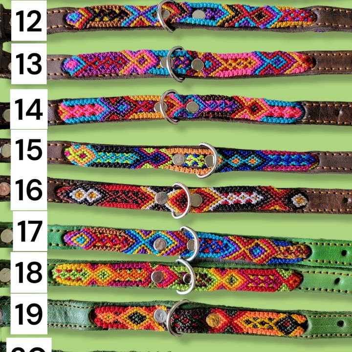 Mom And Pup Co. - Wholesale Pet collar – Dog - XS Mexican Pet Collar - Colorful Leather Dog Collar, Tribal3