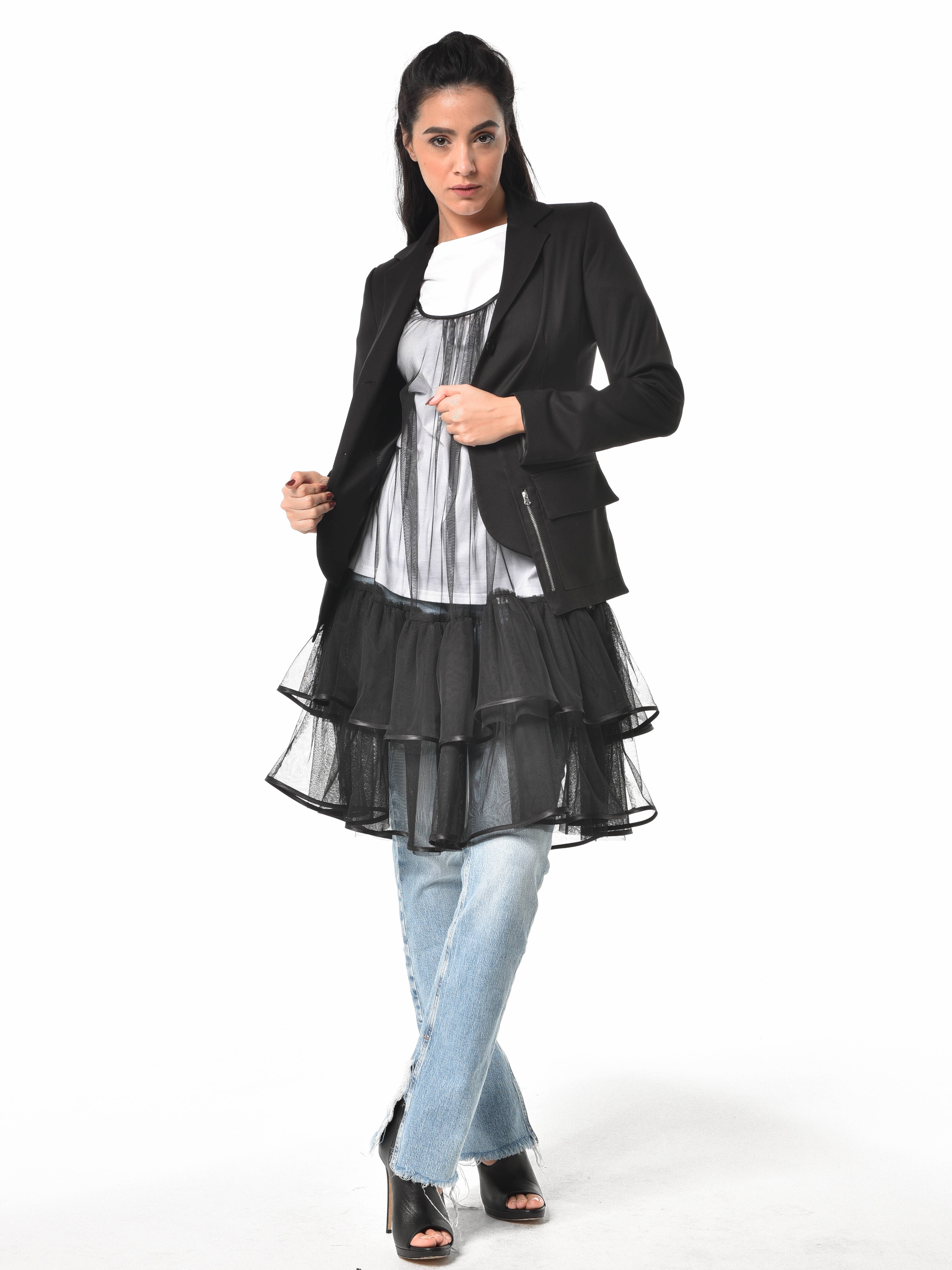 Metamorphoza - Wholesale Dress - Women's - Black See Through Tunic Dress9