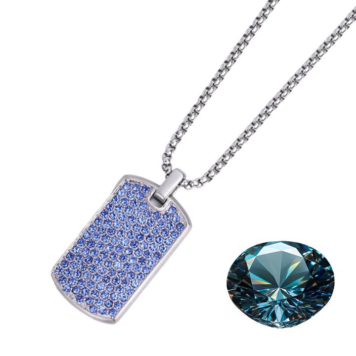 Silberne Halskette mit blauem Zirkonanhänger für den Großhandel von GT collection Jewelry