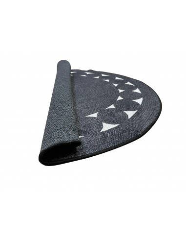 Mani Textile - Wholesale Area Rug - LEYLIM Round Black/White Rug3