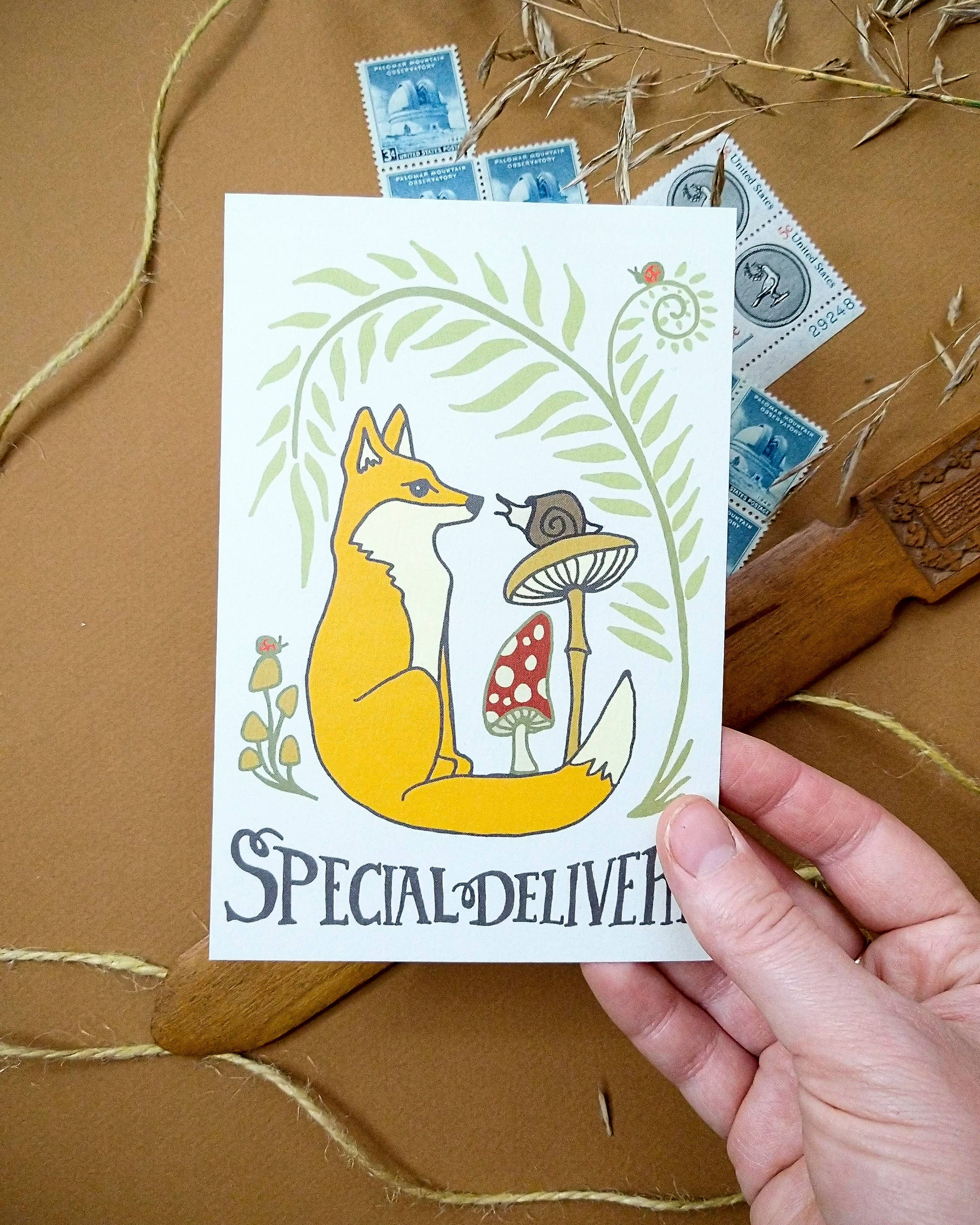 Peppercorn Paper - Wholesale Postcard - Special Delivery Forest Animal Postcard4