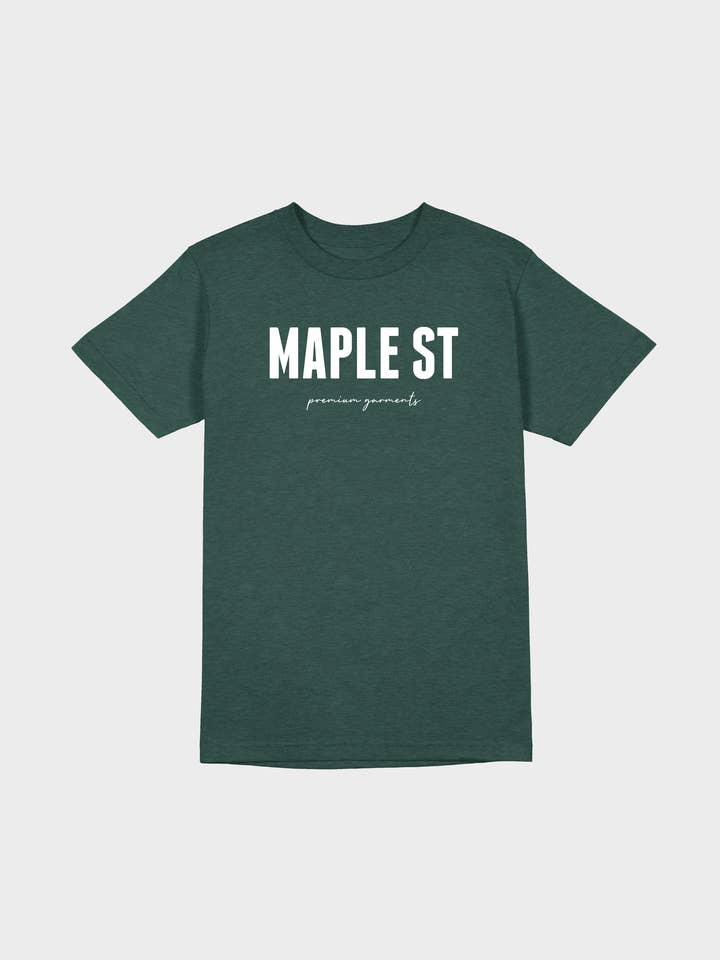 Maple St SS Tee (Forest) for wholesale by Maple St Co