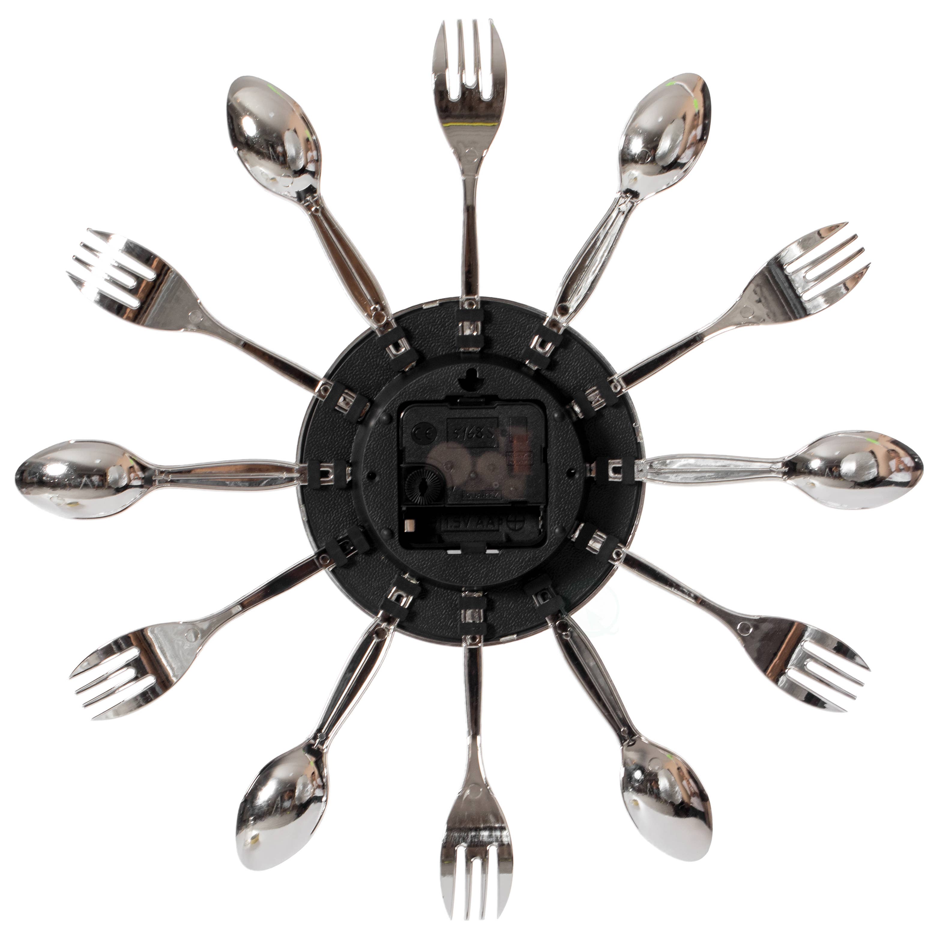 Quickway Imports - Vente Horloges murales - Horloge murale décorative en 3D avec cuillère et fourchette10