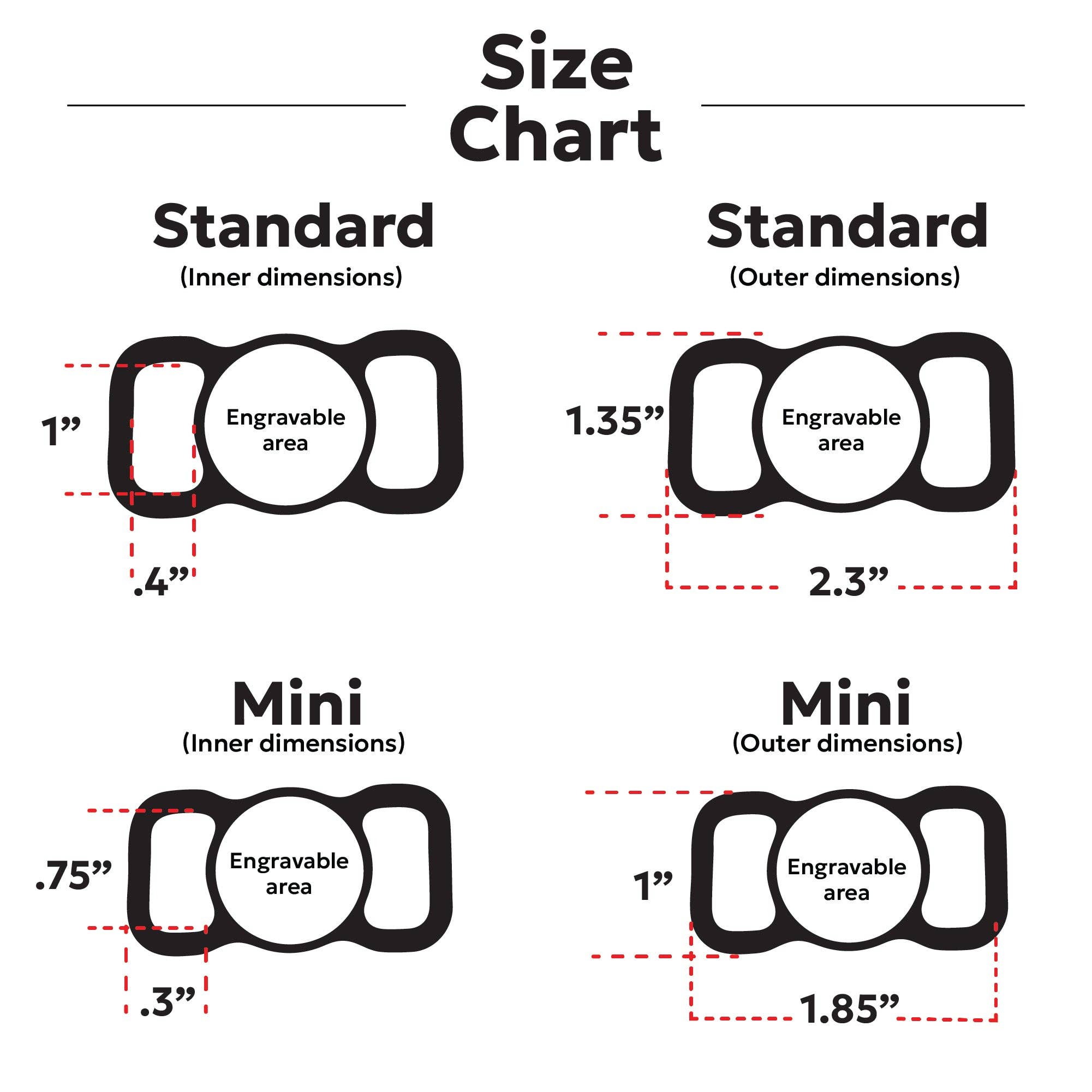 Besties Pets - Wholesale Pet Identification Tag - Cat/Dog - Slim Slide-On Silicone Pet ID Tag | Classic Name2