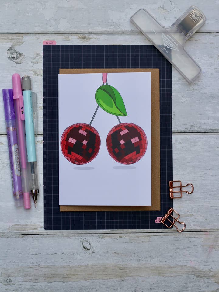 Hängende Disco-Frucht-Grußkarten für den Großhandel von Iesha Lena