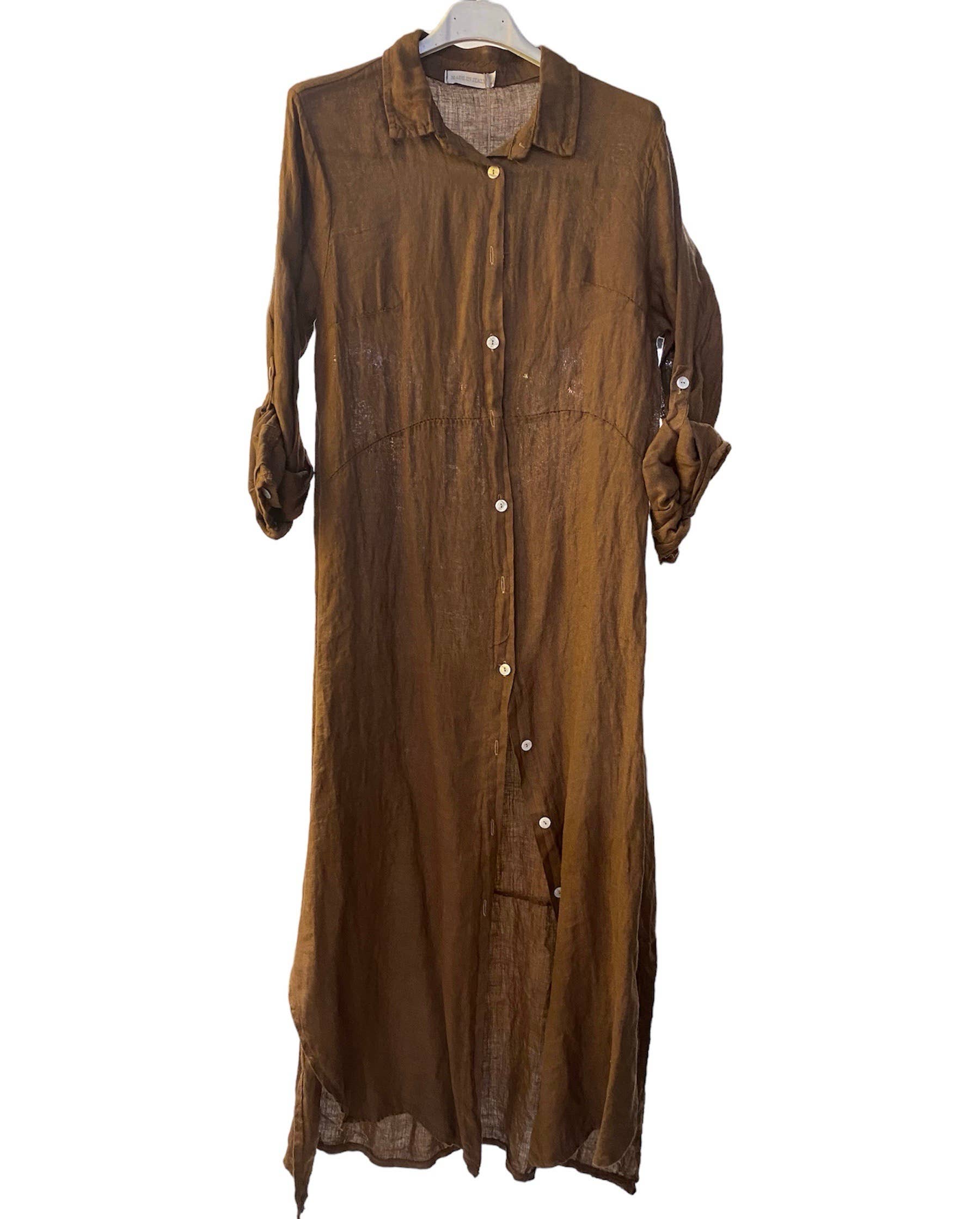 LÉA & LUC - Wholesale Dress - Women's - Long shirt dresses in 100% Linen REF. 148445