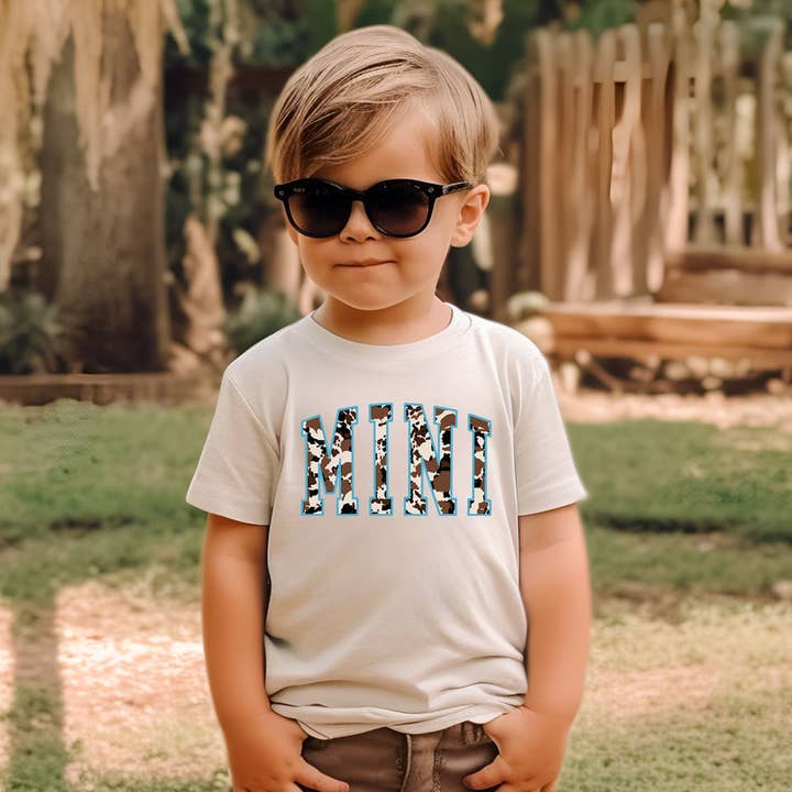 Mini Cowhide Blue DTF Heat Transfer for wholesale by Trendy Transfers