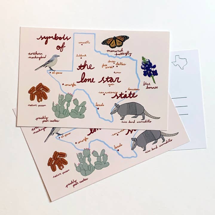 Cartão postal de símbolos do Texas por atacado de Made by Nilina