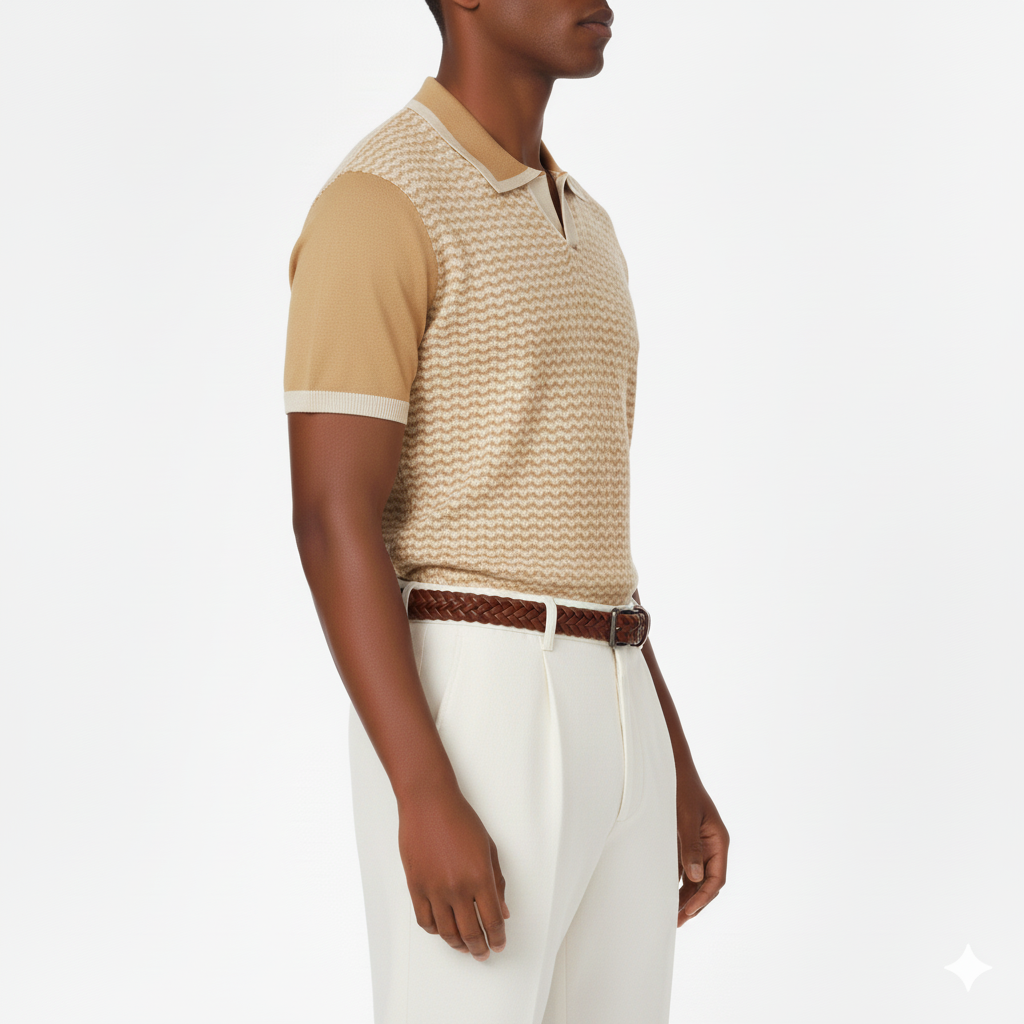 A  Men's Textured Polo Shirt for wholesale on Faire1