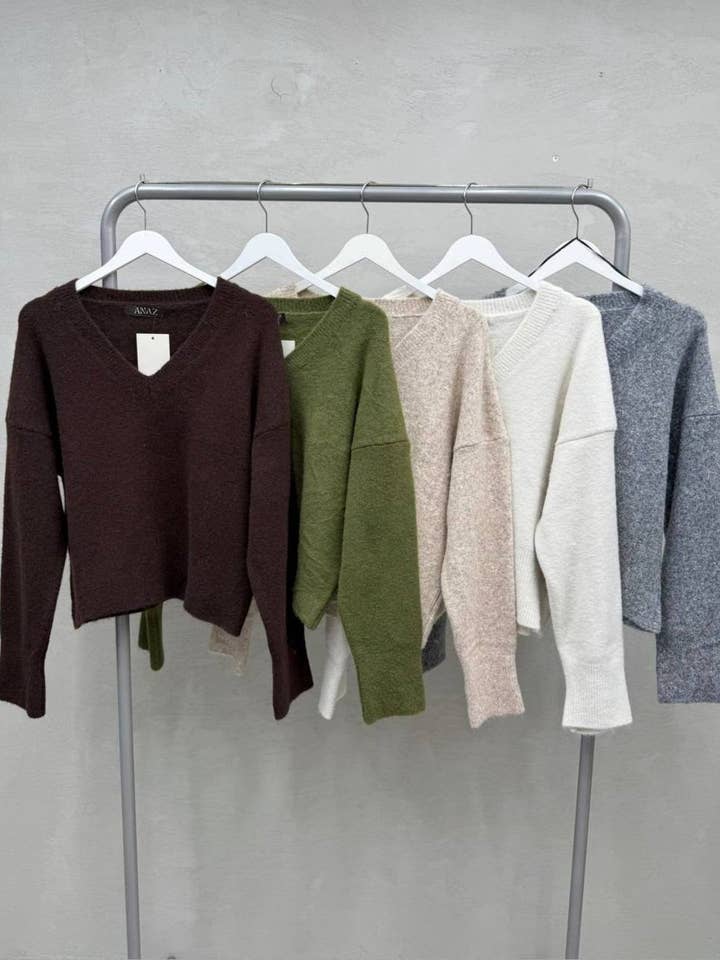 Anaz - Wholesale Knit Sweater - Women's - V-neck Sweaters6