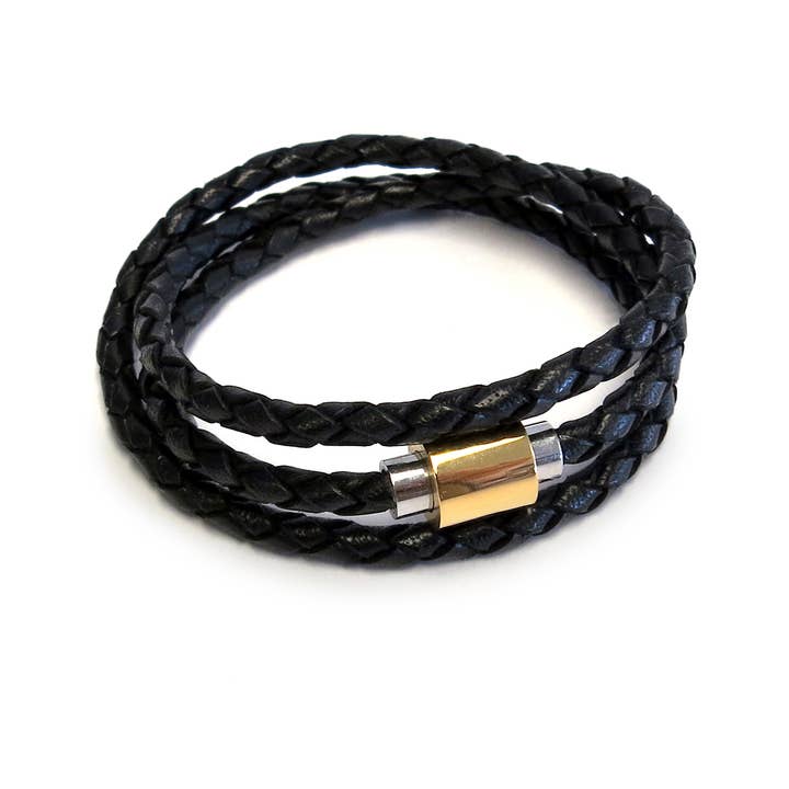 Pulseira Original Wrap Triplo Homem - Fecho em dois tons por atacado de Liza Schwartz Jewelry