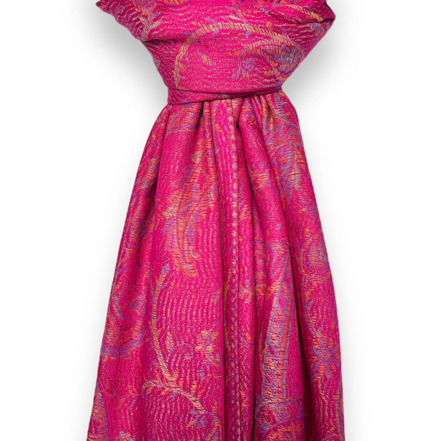 London Scarves - Vendita all'ingrosso Sciarpa - Donna - Pashmina jacquard con stampa paisley e frange4