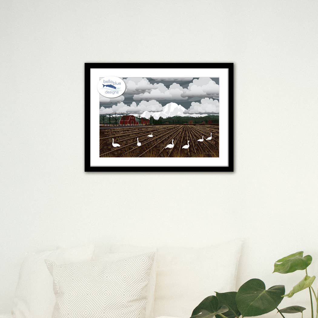 Bella Blue Designs - Wholesale Art Print - Poster Art Print - Bellingham Mud Swans, 12x18"4