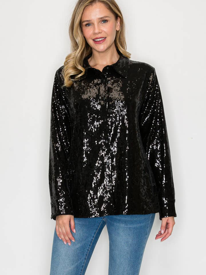 Camisa Jules Lantejoulas por atacado de Joh Apparel