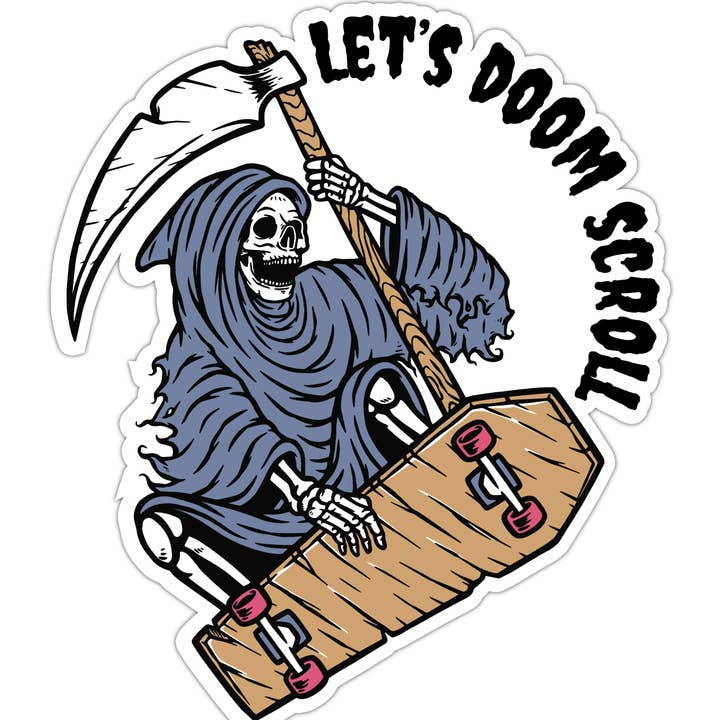 Autocollant Let's Doomscroll pour la vente par Good Sign Design Co