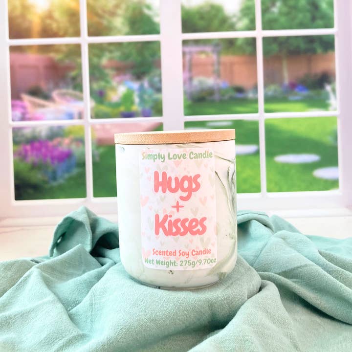 Simply Love Candle - Wholesale Jar/Filled Candle - Rose Water + Ivy 10 oz Ceramic Soy Candle with Lid 6