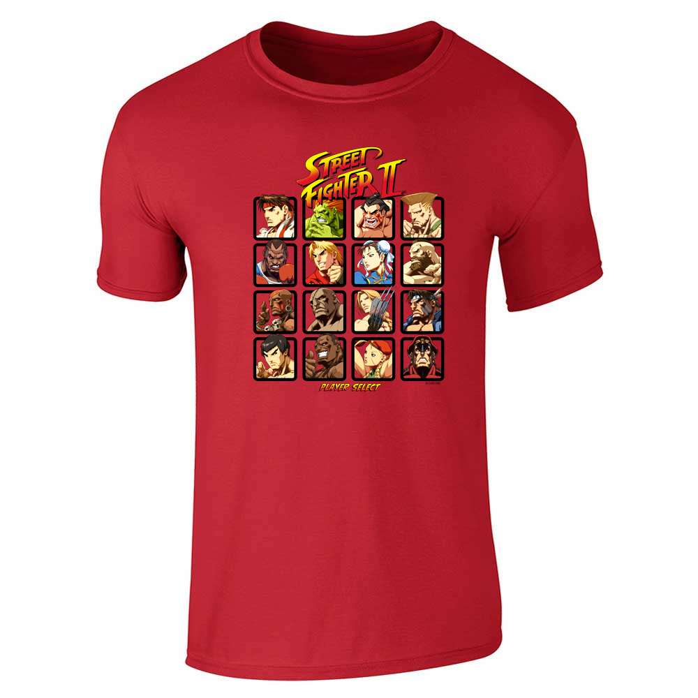 Pop Threads - Venta al por mayor Camiseta serigrafiada - Unisex - Camiseta unisex de los años 90 de Street Fighter 2 Player Select para videojuegos9