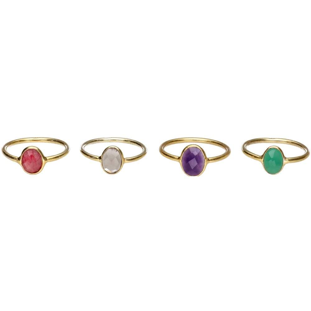 Vives de la Cortada S.L - Wholesale Multi-Stone Ring - Ring with Random Mineral in 925 Sterling Silver and Gold Plating2