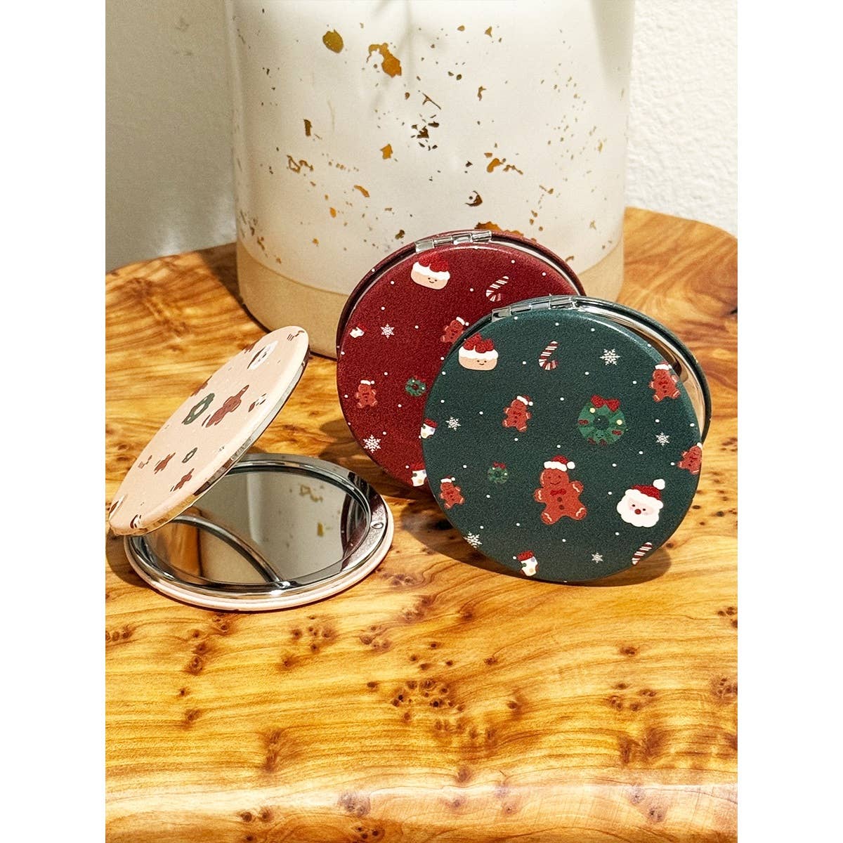 MIX COLOR GingerBread Double-Sided Cosmetic Mirror  for wholesale on Faire3