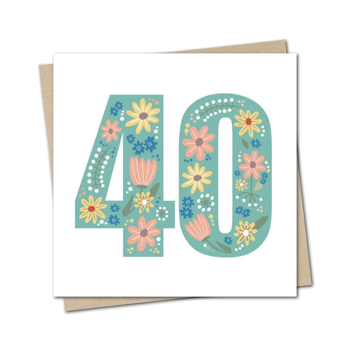 Square age card - 40 for wholesale by Duckduckle Design