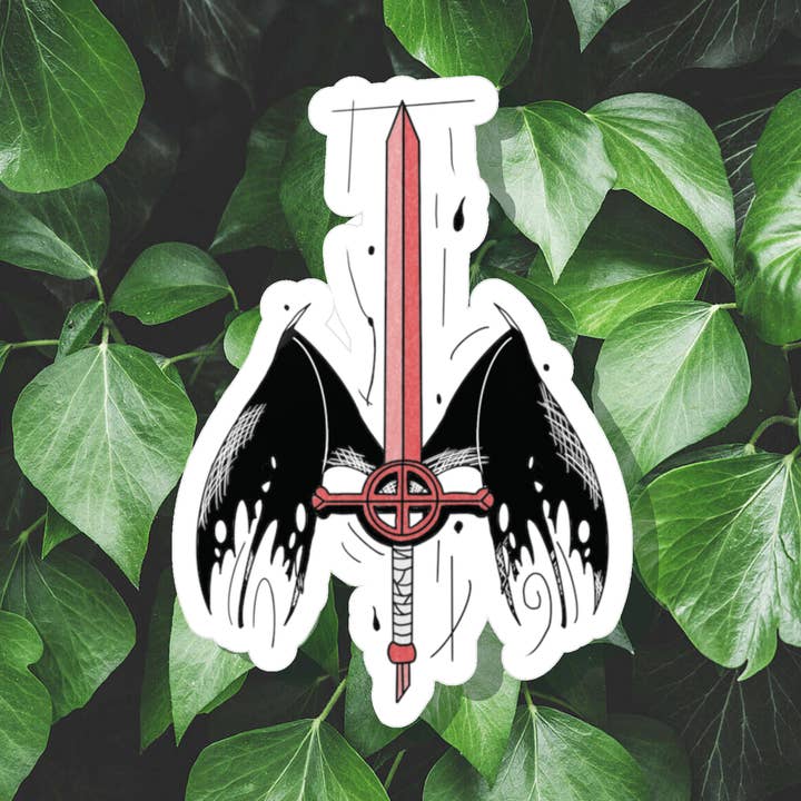 Demon Blood Sword Satin Sticker for wholesale by Sierra Green Artistry 333