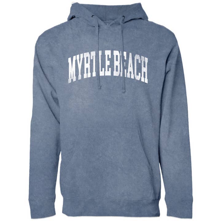 Arched Location Distress - Beantown Salt Wash Hoodie for wholesale by Beantown Brand Apparel