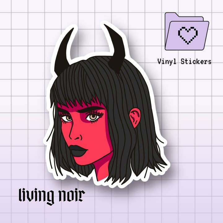 Living Noir - Wholesale Sticker - Demon Girl Sticker1