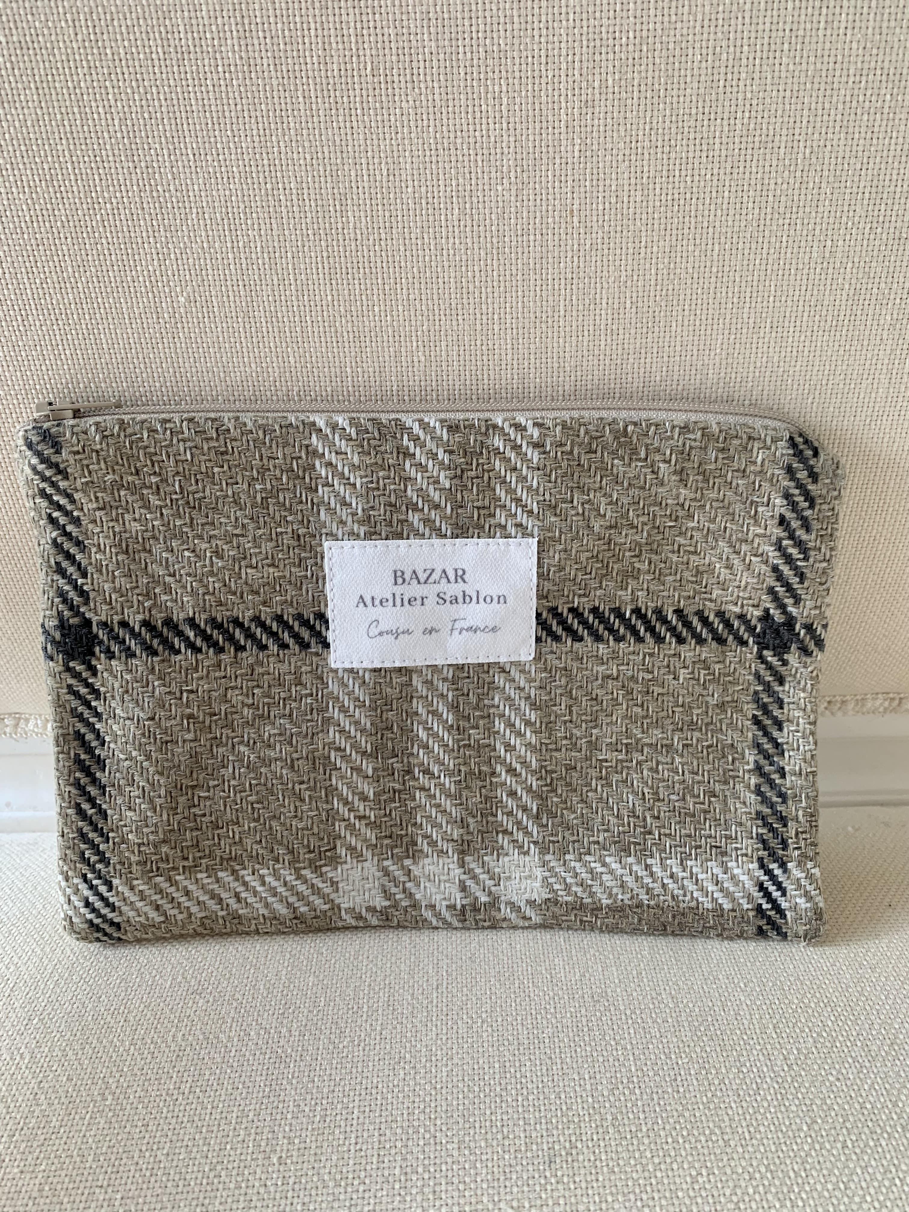 Bazar Atelier Sablon - Wholesale Pouch - Women's - Pouch - Tartan Pion Taupe0