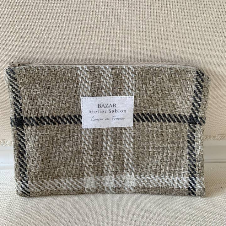 Bazar Atelier Sablon - Vendita all'ingrosso Astuccio - Donna - Pochette Tartán Pion Taupe0