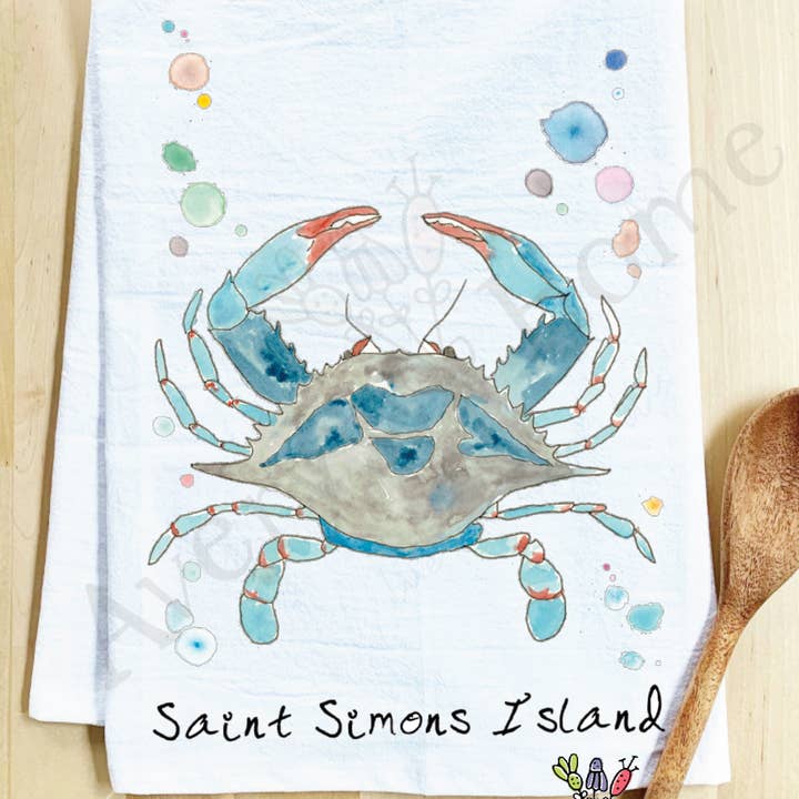 Avery's Home - Vente Torchons - Torchon côtier personnalisable "Blue Crab Ocean"35
