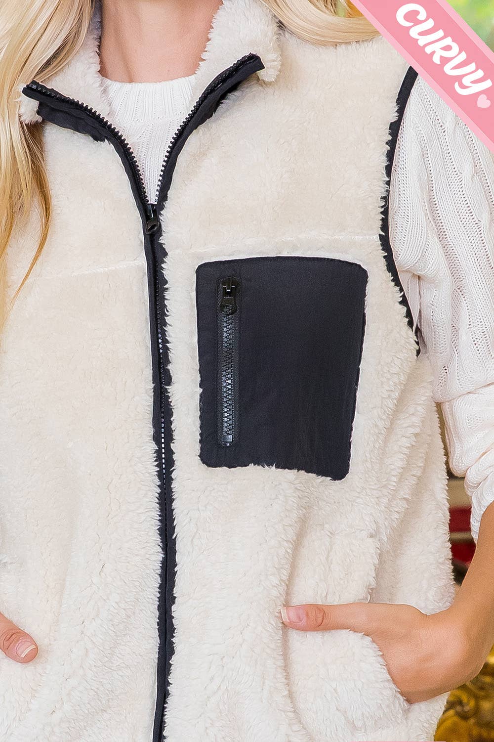 Sweet Lovely by Jen - Wholesale Outerwear Vest - Women's - SW459PL SHERPA VEST46