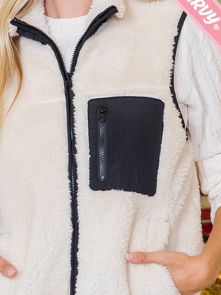 Sweet Lovely by Jen - Wholesale Outerwear Vest - Women's - SW459PL SHERPA VEST46