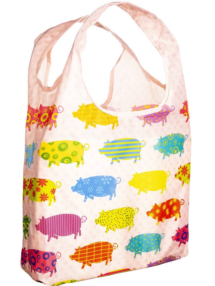 O-WITZ Reusable Shopping Bag - Animal Pattern - Pig for wholesale by greatique