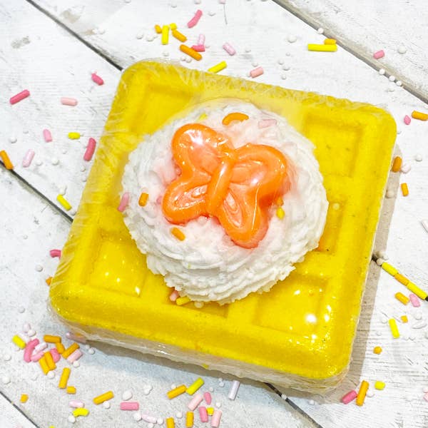Waffle Bath Bomb - Yellow for wholesale by Calla Lily Cosmetics