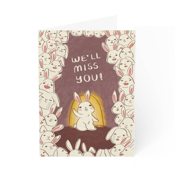 Wir werden dich vermissen - Abschiedskarte für Häschen für den Großhandel von Lunaludraws