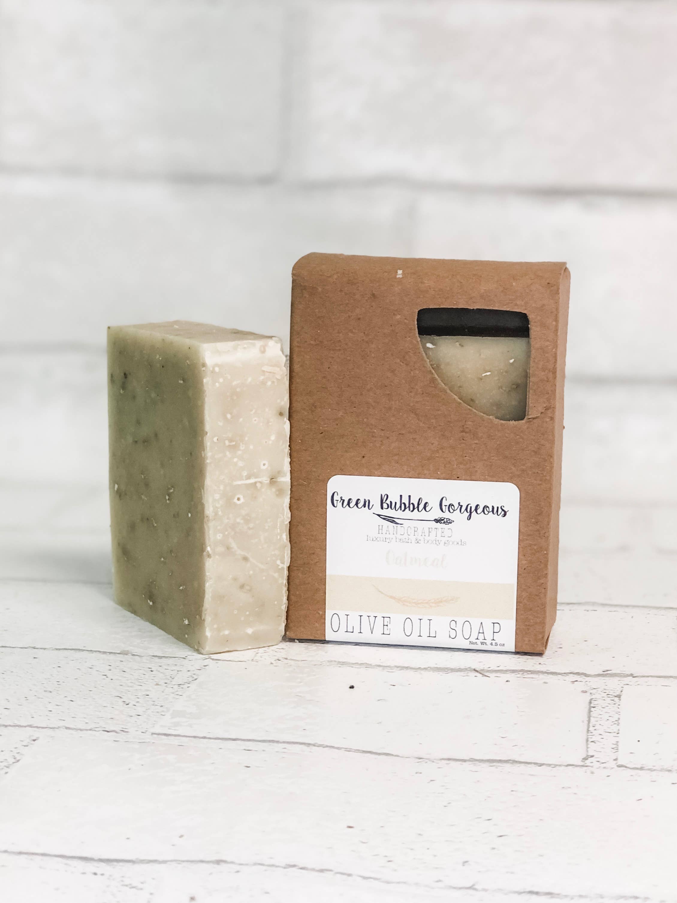 Green Bubble Gorgeous - Wholesale Bar Soap - Oatmeal Olive Oil Soap1