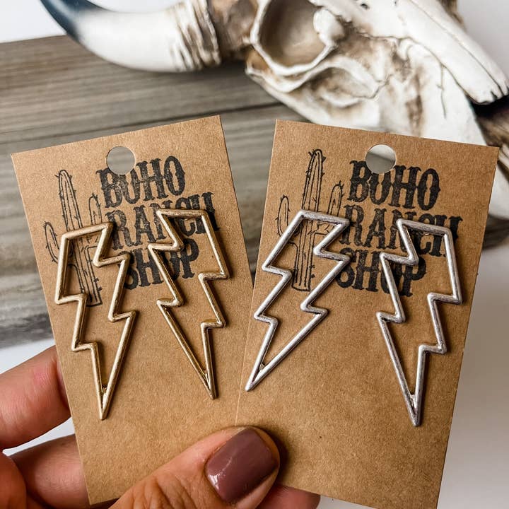 Boho Ranch Shop - Wholesale Dangle Earrings - Thunderbolt Lightning Bolt Earrings2