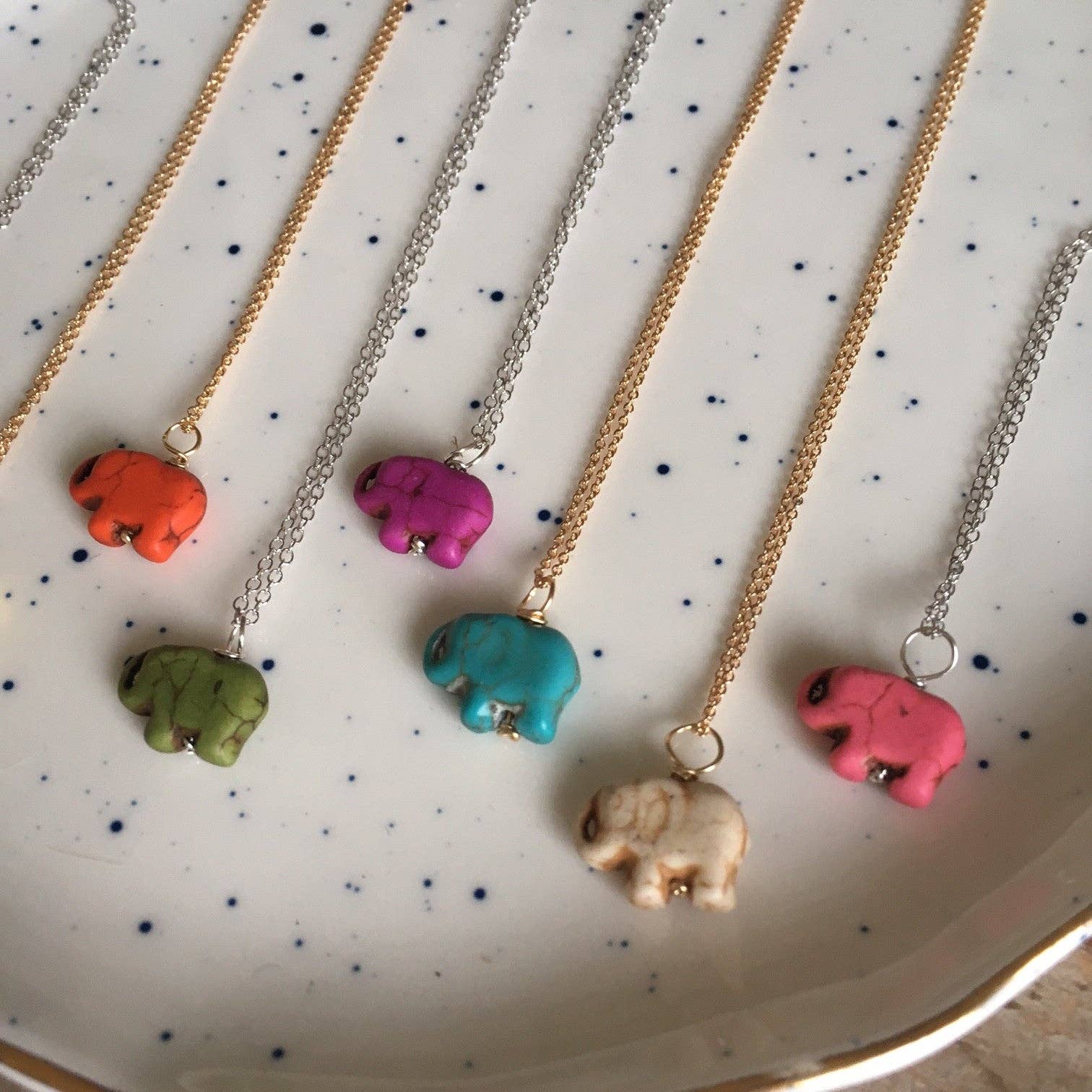 Erin McDermott Jewelry - Wholesale Pendant/Charm Necklace - Colorful Mini Lucky Elephant Necklaces6
