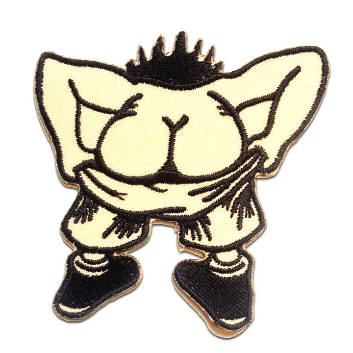 Iron-on Patch - KISS MY ASS Biker for wholesale by Catch the Patch