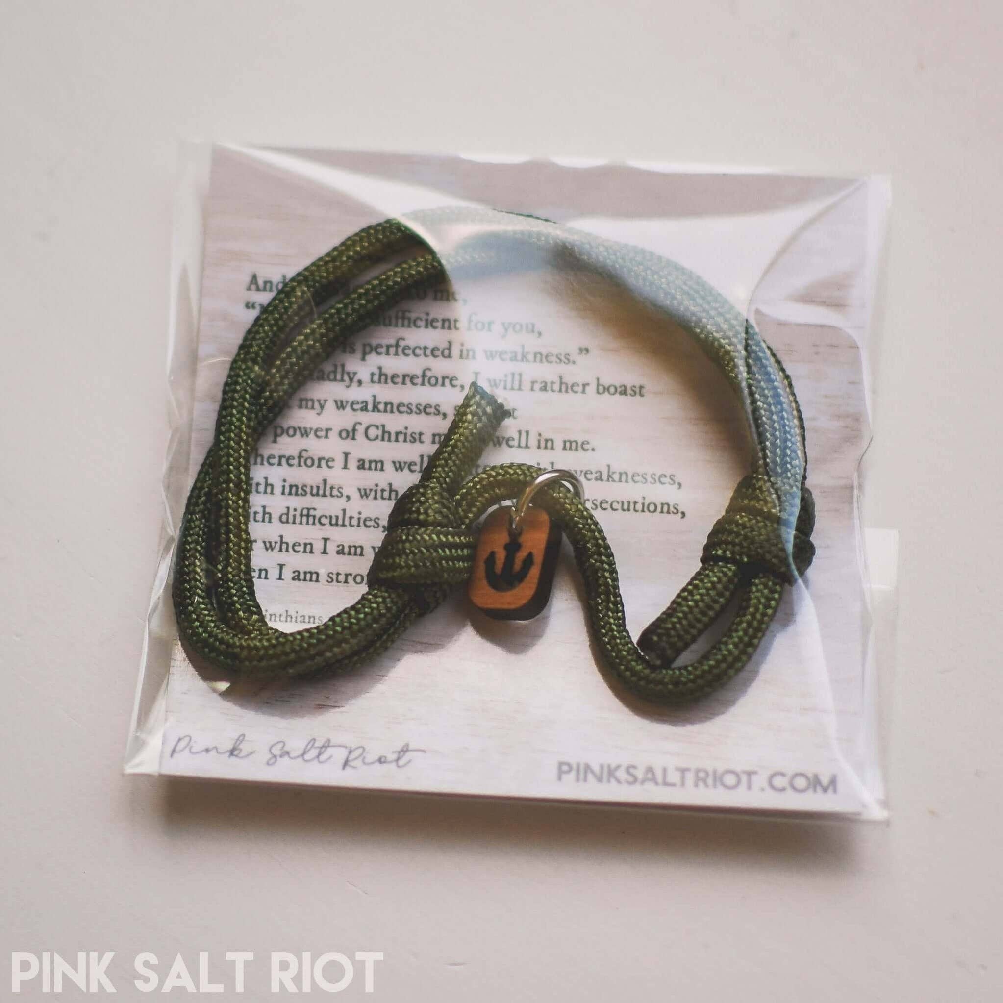 Pink Salt Riot - Wholesale Woven/Braided Bracelet - Olive Paracord Symbols Bracelet2