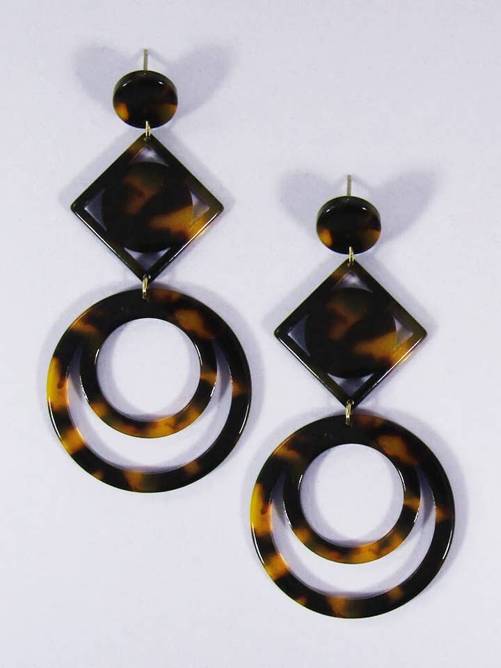 Brincos Post Geométrico Resina Acetato por atacado de TheTizana