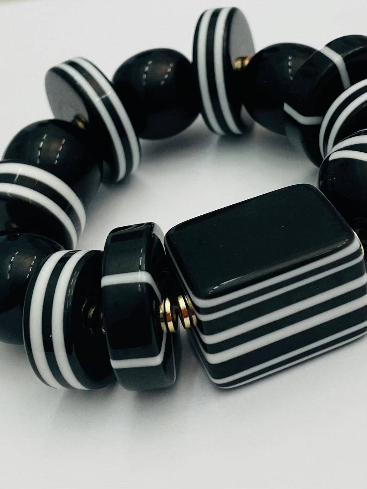 TWO FORTY TWO - Wholesale Beaded Bracelet - SPRING - Multi Beaded Bracelet (black/white) BR1503