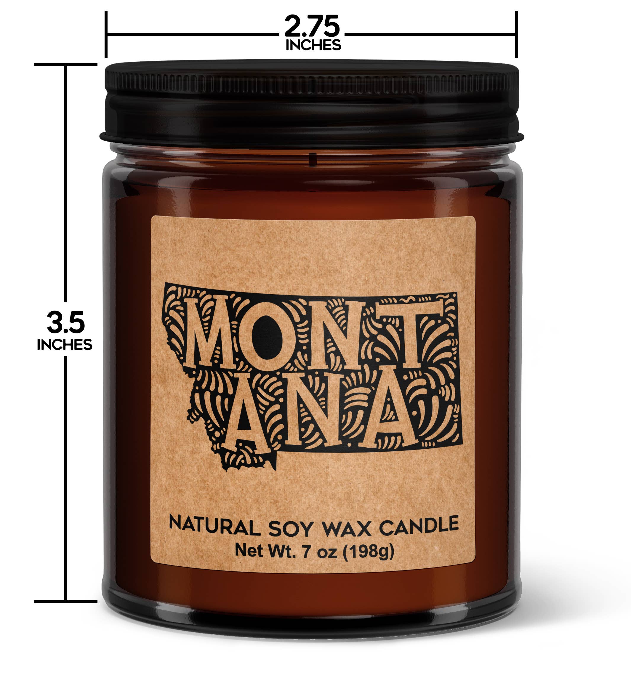 Wi-Wear - Vente Bougie en bocal - Montana Soy Candle - Pot à bougie votive ambré avec couvercle à vis1