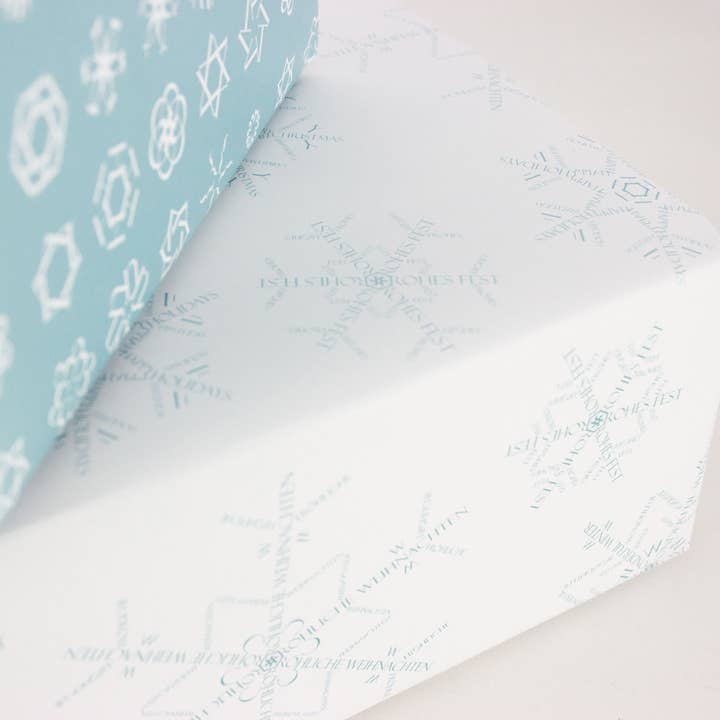 Bow & Hummingbird - Wholesale Flat Wrap - Wrapping Paper Snowflakes I