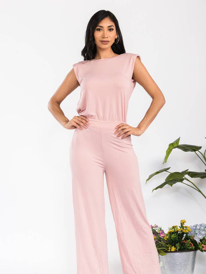 H&H Fashion Inc. - Vendita all'ingrosso Tuta intera - Donna - SN0912 - Tuta tinta unita a maniche corte0