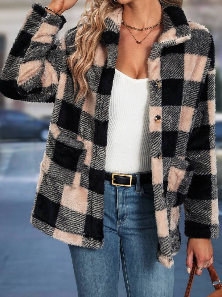 safistyle - Wholesale Jacket - Women's - Checkered Collared Jacket2