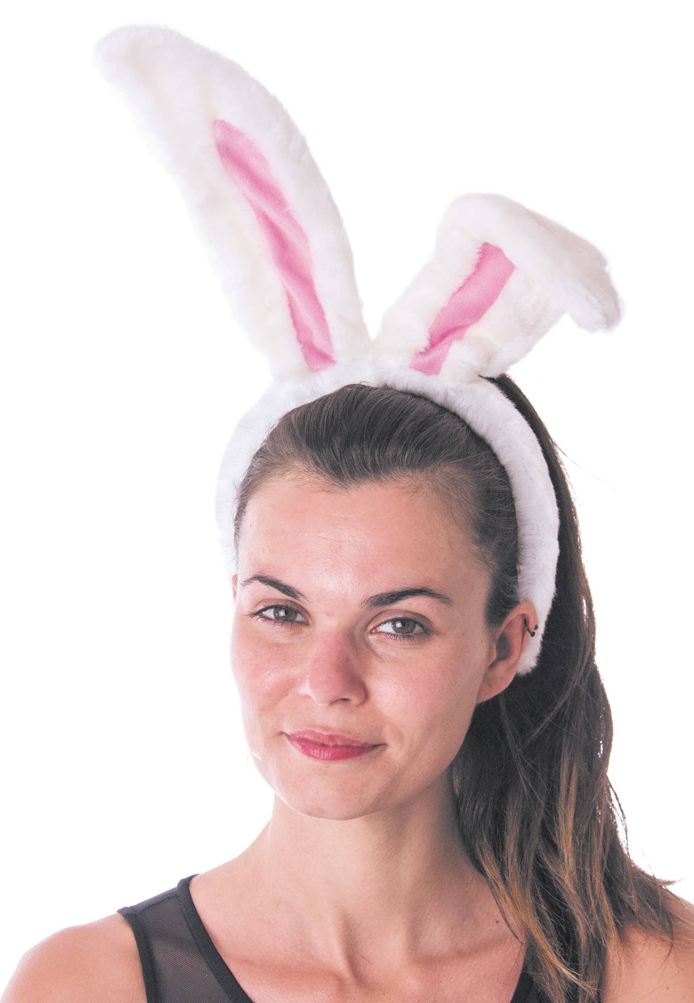 Party Pro - Wholesale Costume - Unisex - WHITE AND PINK PLUSH RABBIT EAR HEADBAND2
