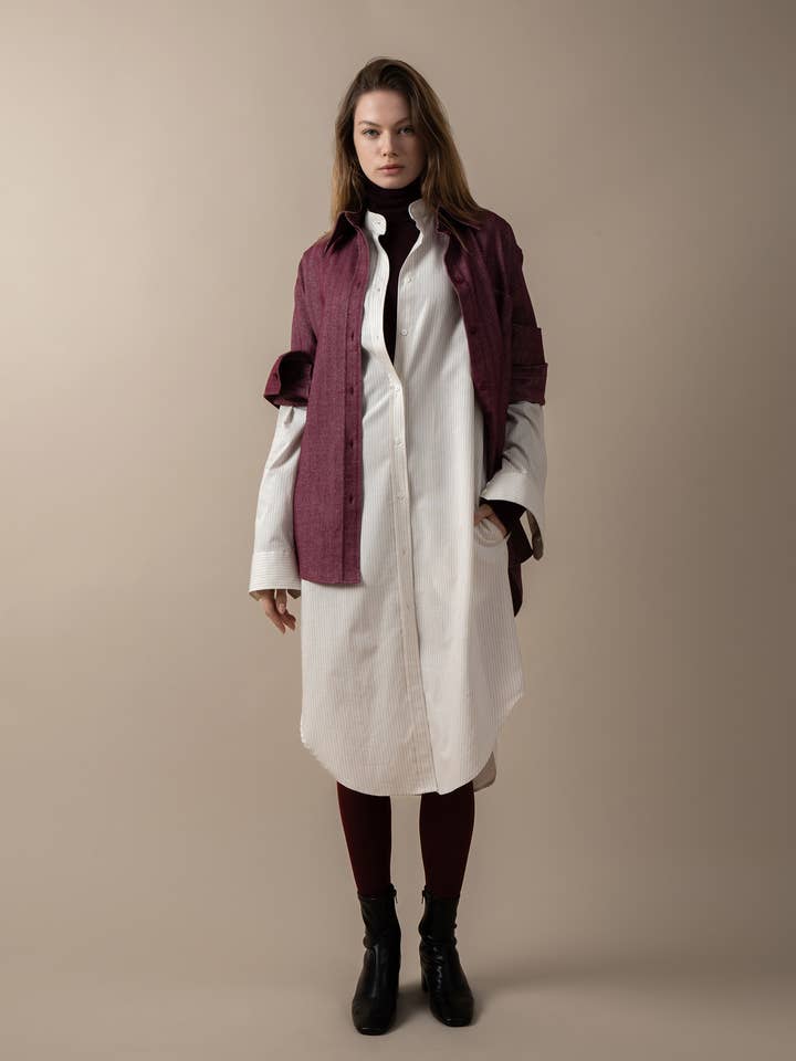 Sobrecamisa com gola mandarim por atacado de A LINE