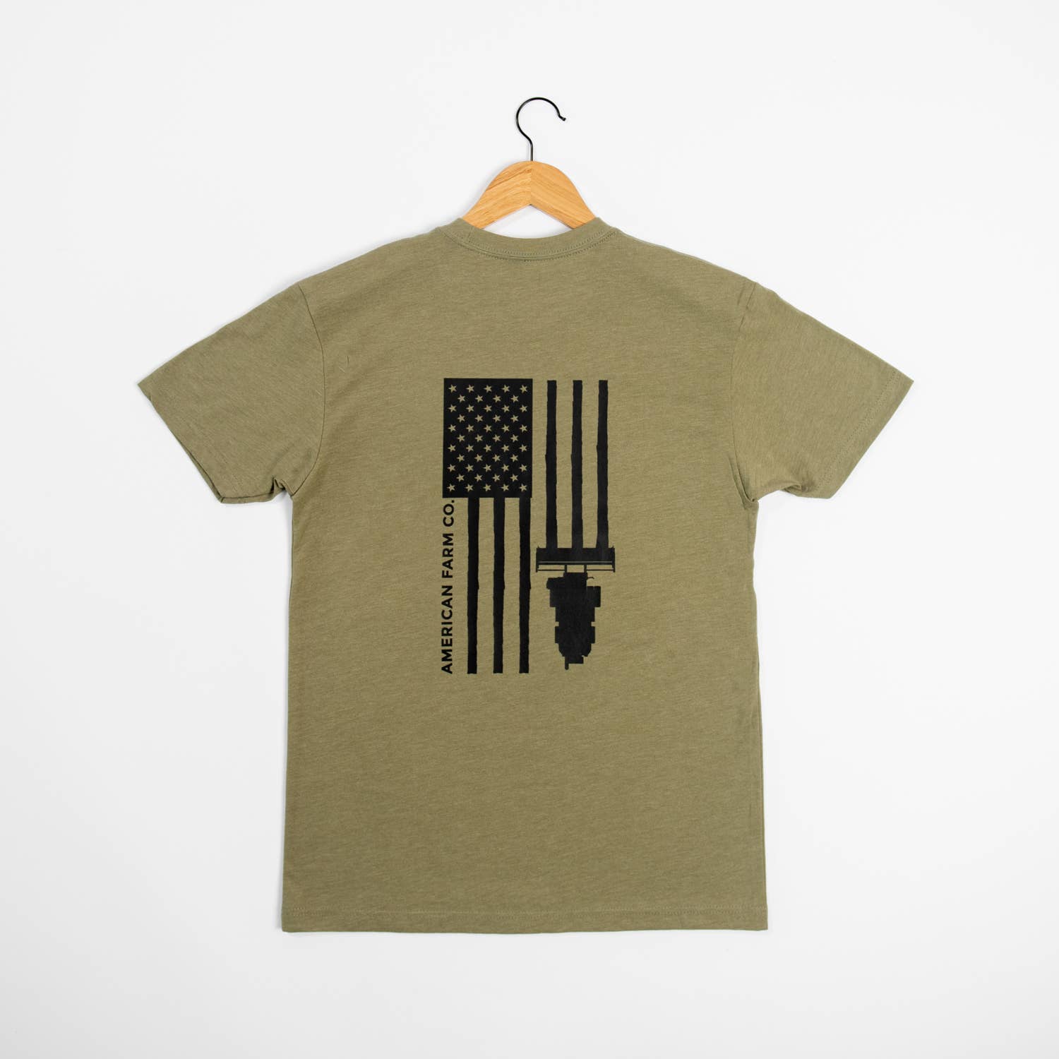 American Farm Company – wholesale Screen printed t-shirt – unisex – Western Graphic 'Harvest Flag' 2 Sided Tee6