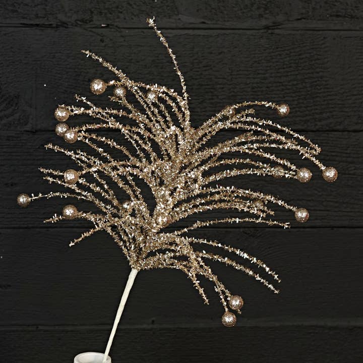 Impressive Enterprises, Inc. - Wholesale Christmas Decoration - 32212-23in Glittered Firecracker cluster Stem-CHAMP